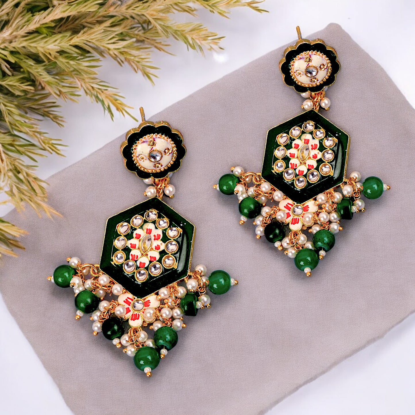 GREEN GIA EARRING
