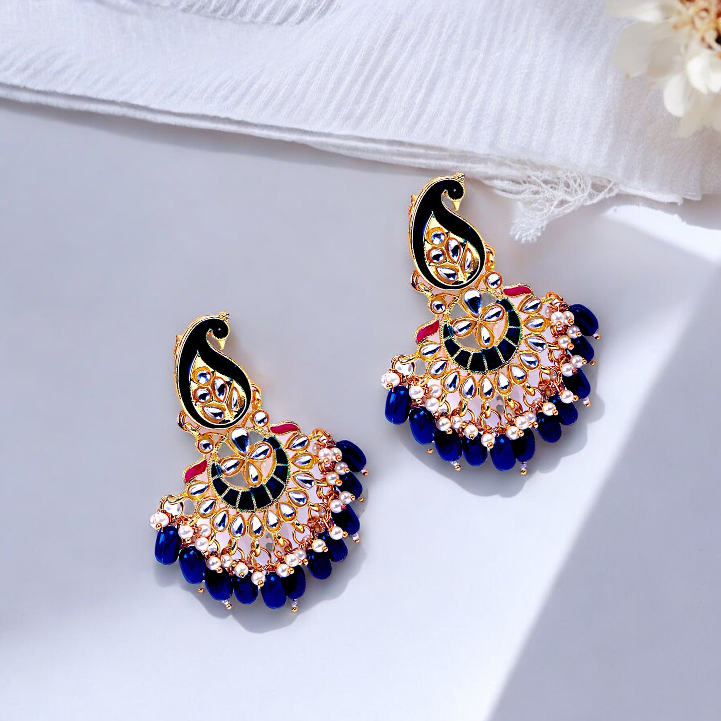 NAVY DHUNI EARRING