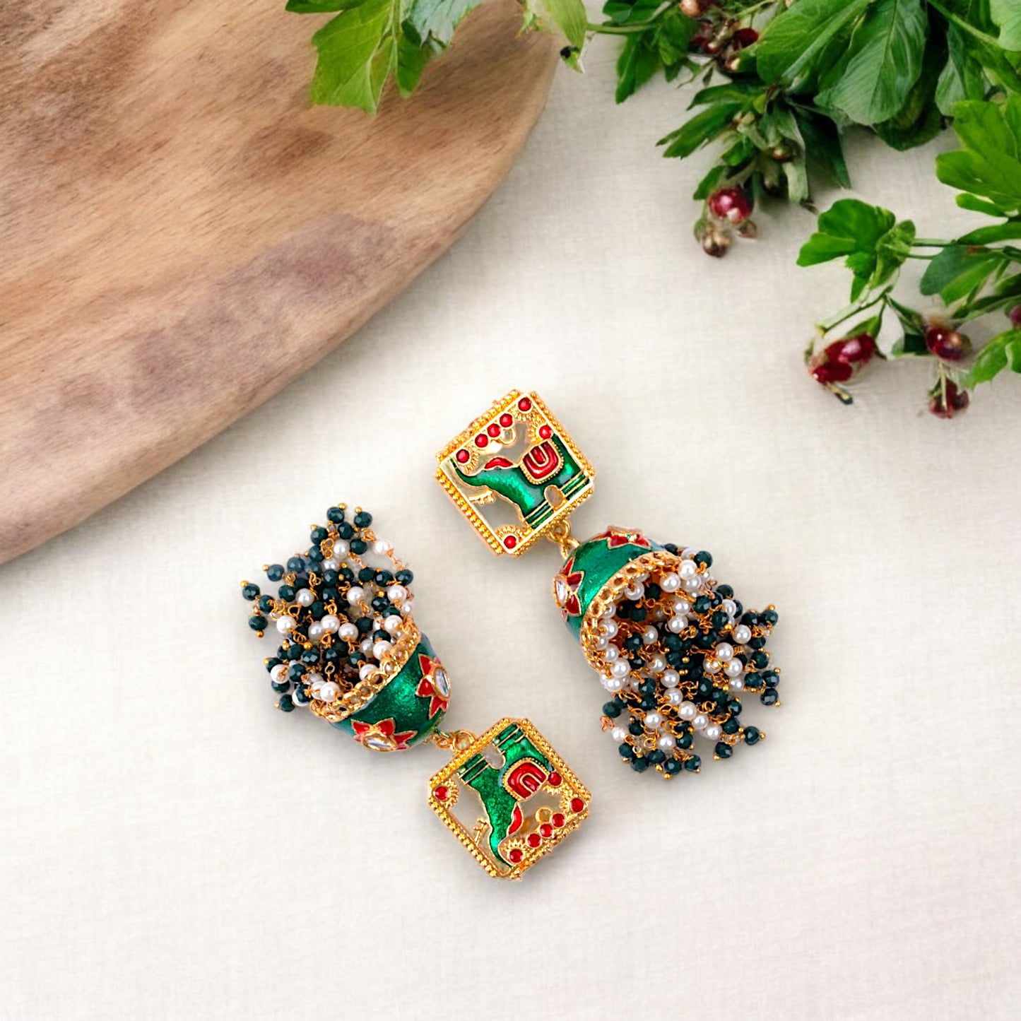 GREEN HEMA JHUMKI