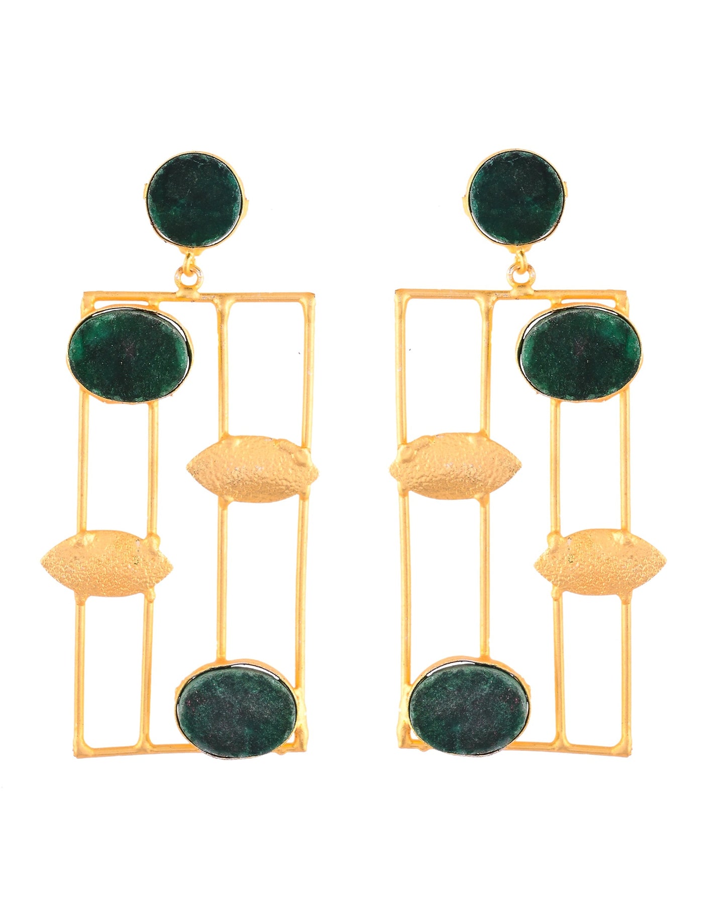 DARK GREEN LEAF HEIDI EARRING