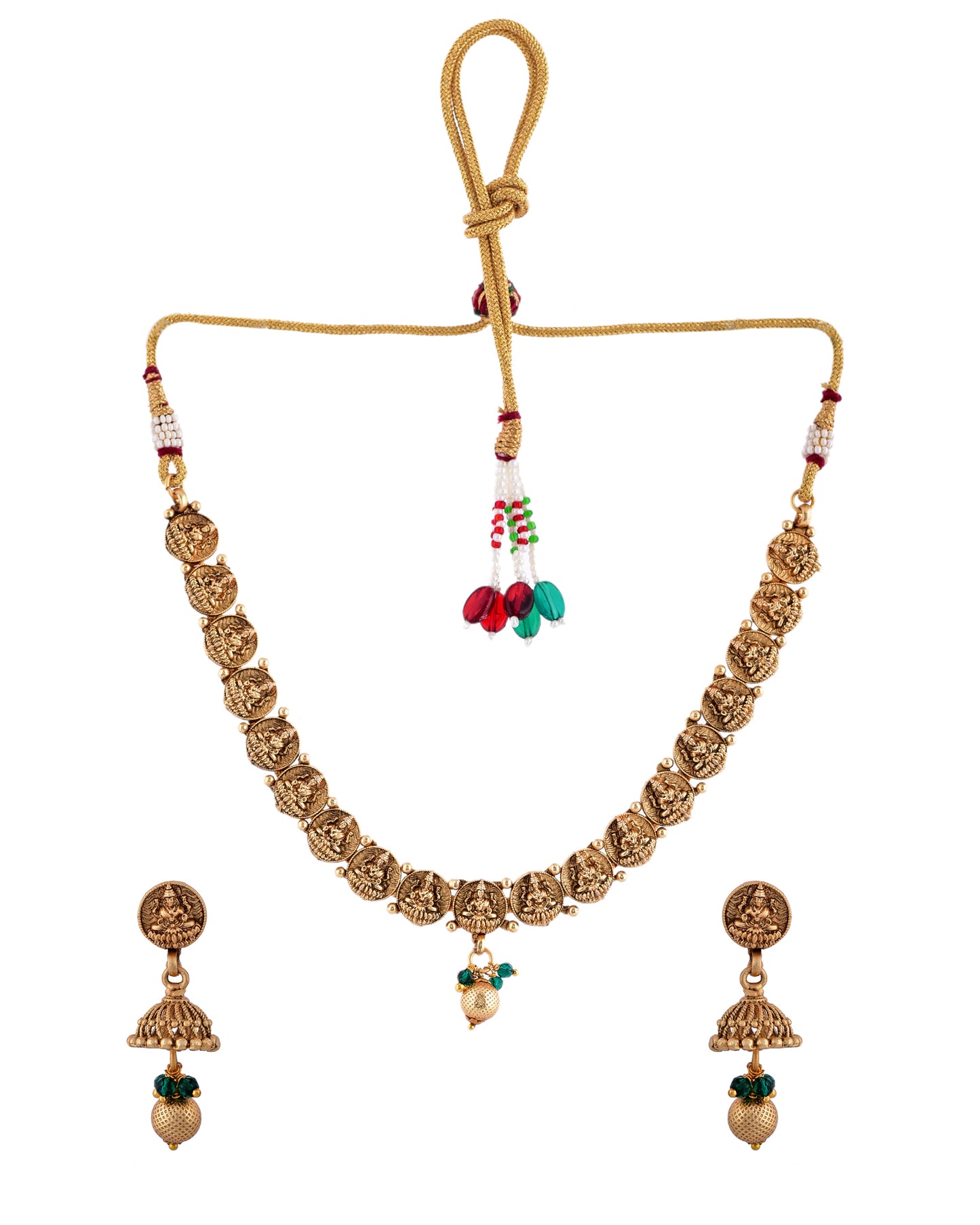 GOLDEN JAHNAVI NECKLACE SET