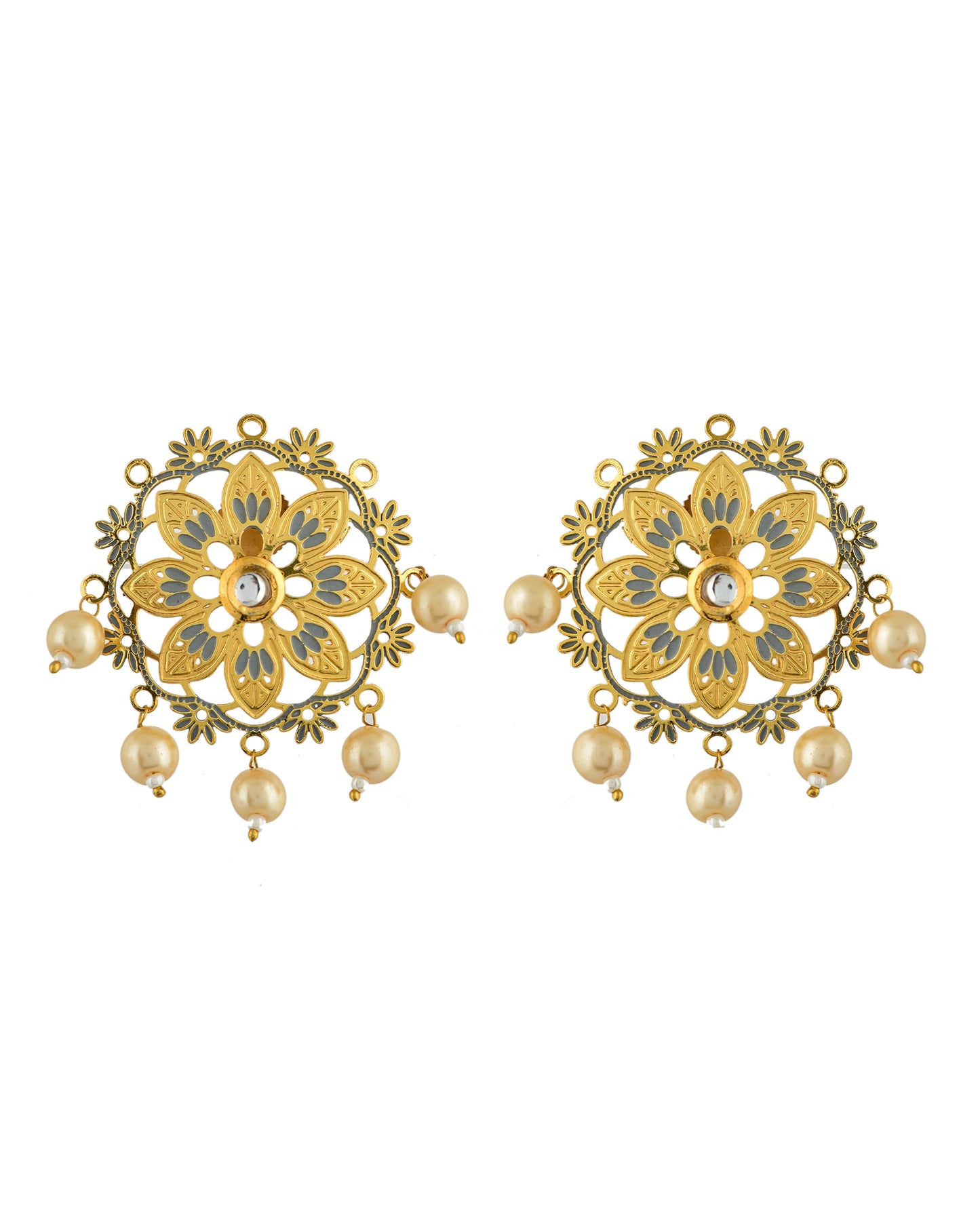GREY MARGARET EARRING