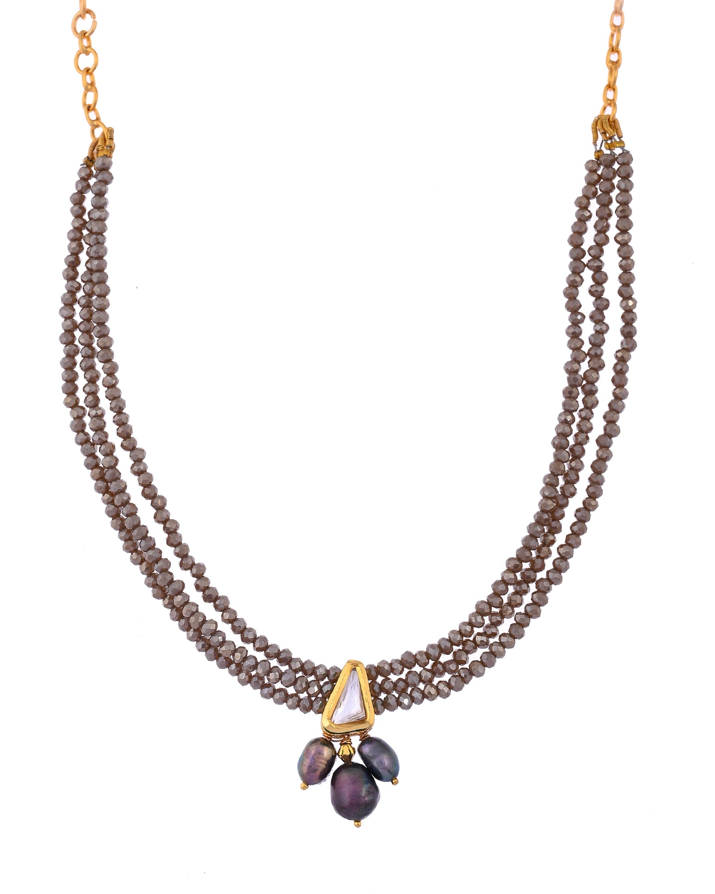 GREY VIOLA NECKLACE