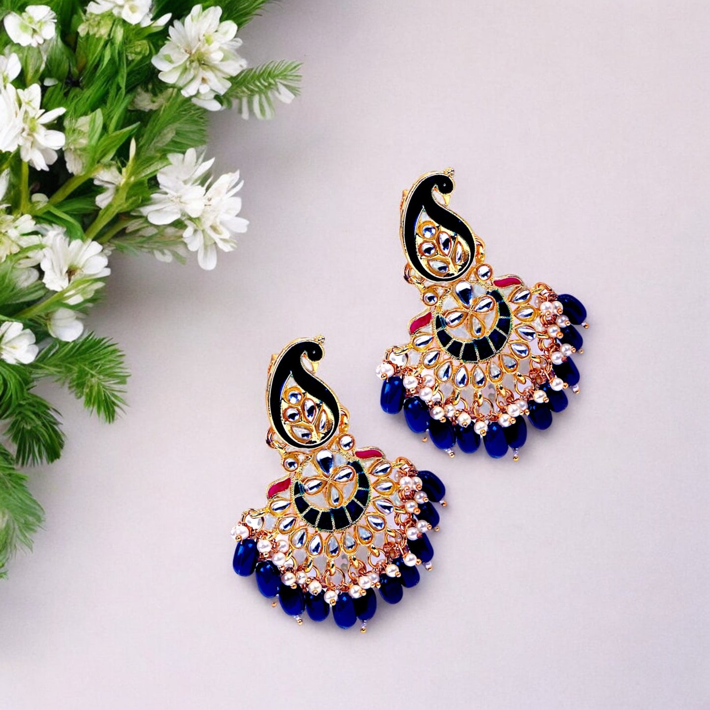 NAVY DHUNI EARRING