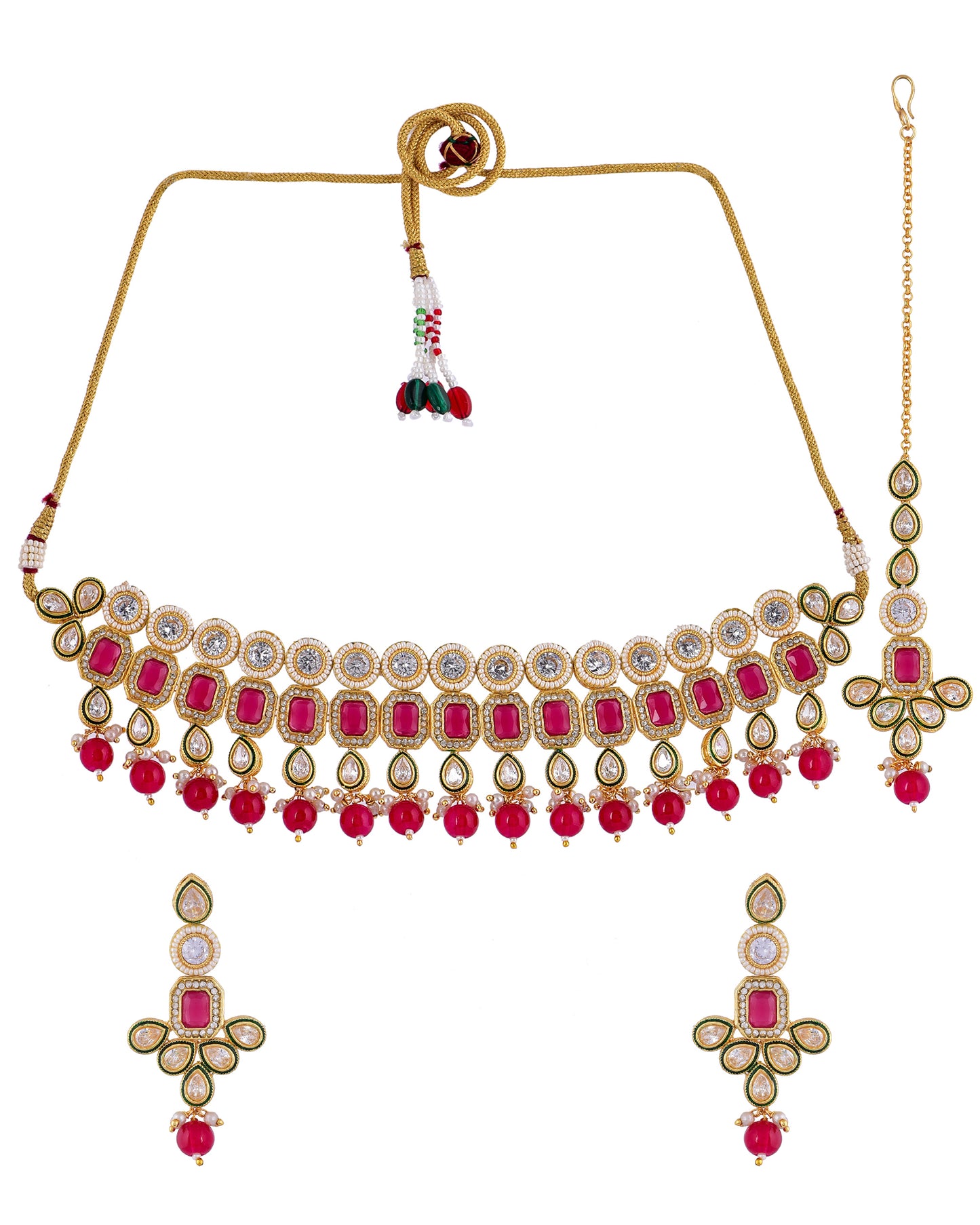 PINK KUNDAN JANIE FULL SET