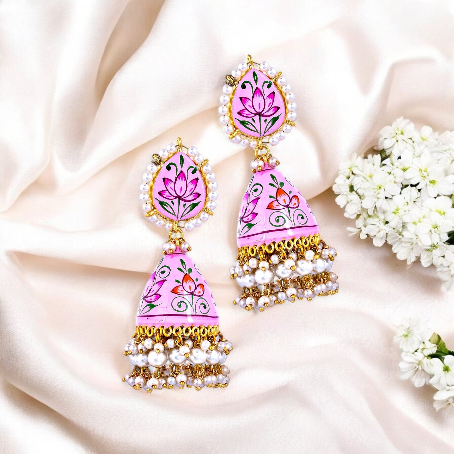 PINK RIDDHI JHUMKI