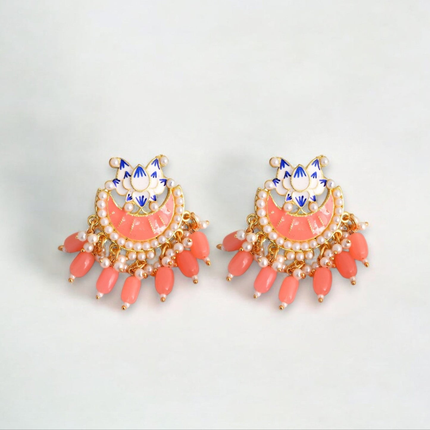 PEACH PADDY STUDS, DANGLER