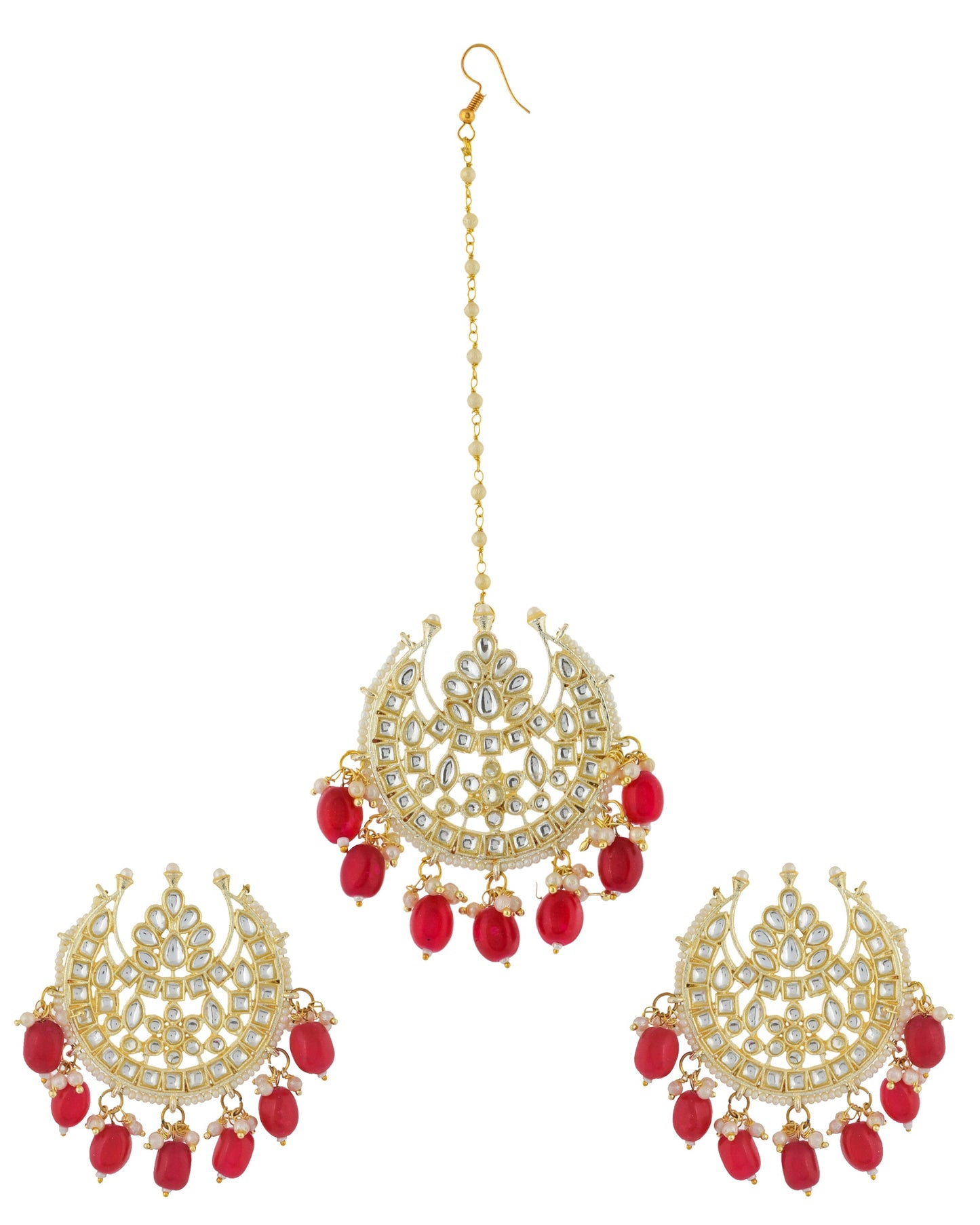 RED ADORE CHANDBALI SET