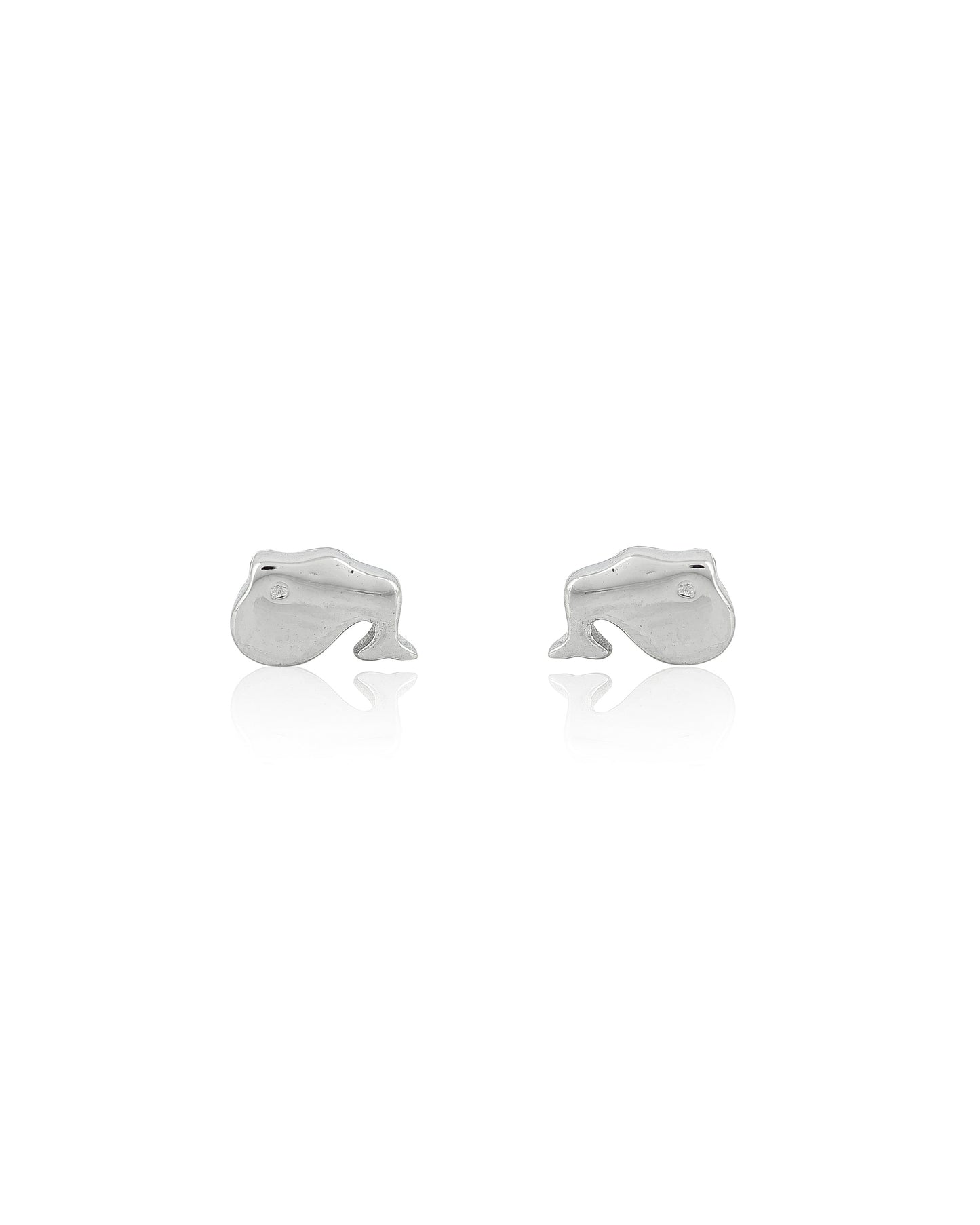SILVER CURVE WHALE EARRINGS