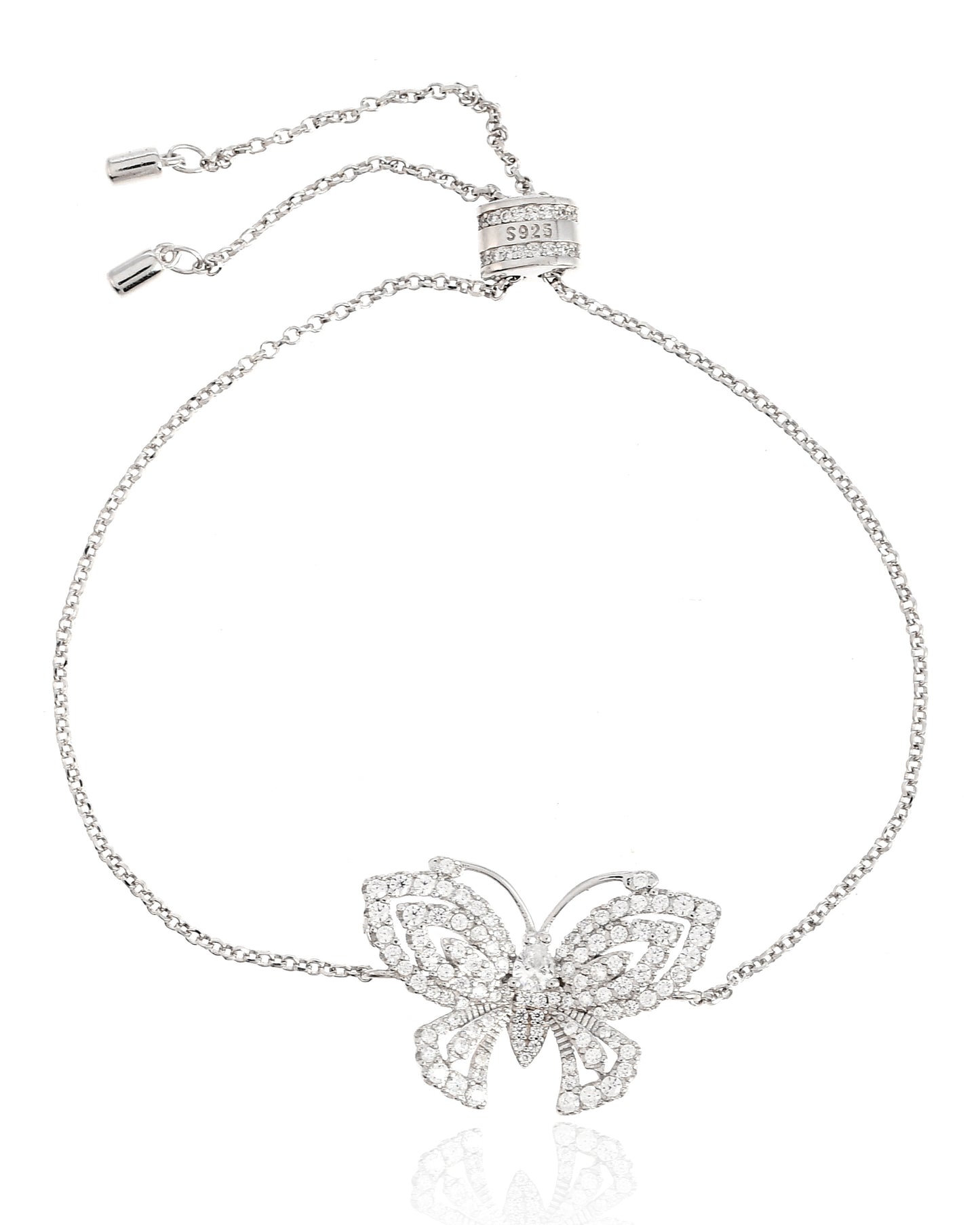 SILVER DIAMOND BUTTERFLY BRACELET