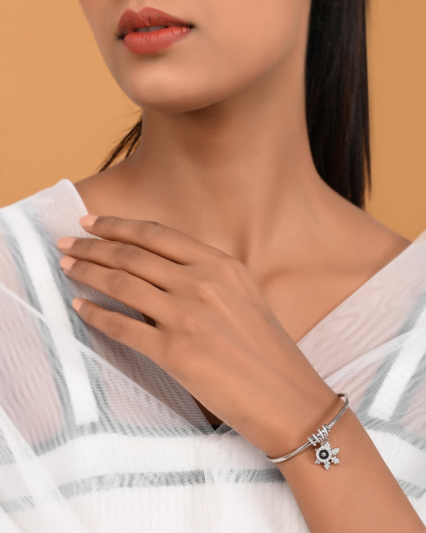 SILVER DIAMOND SNOWFLAKE BRACELET