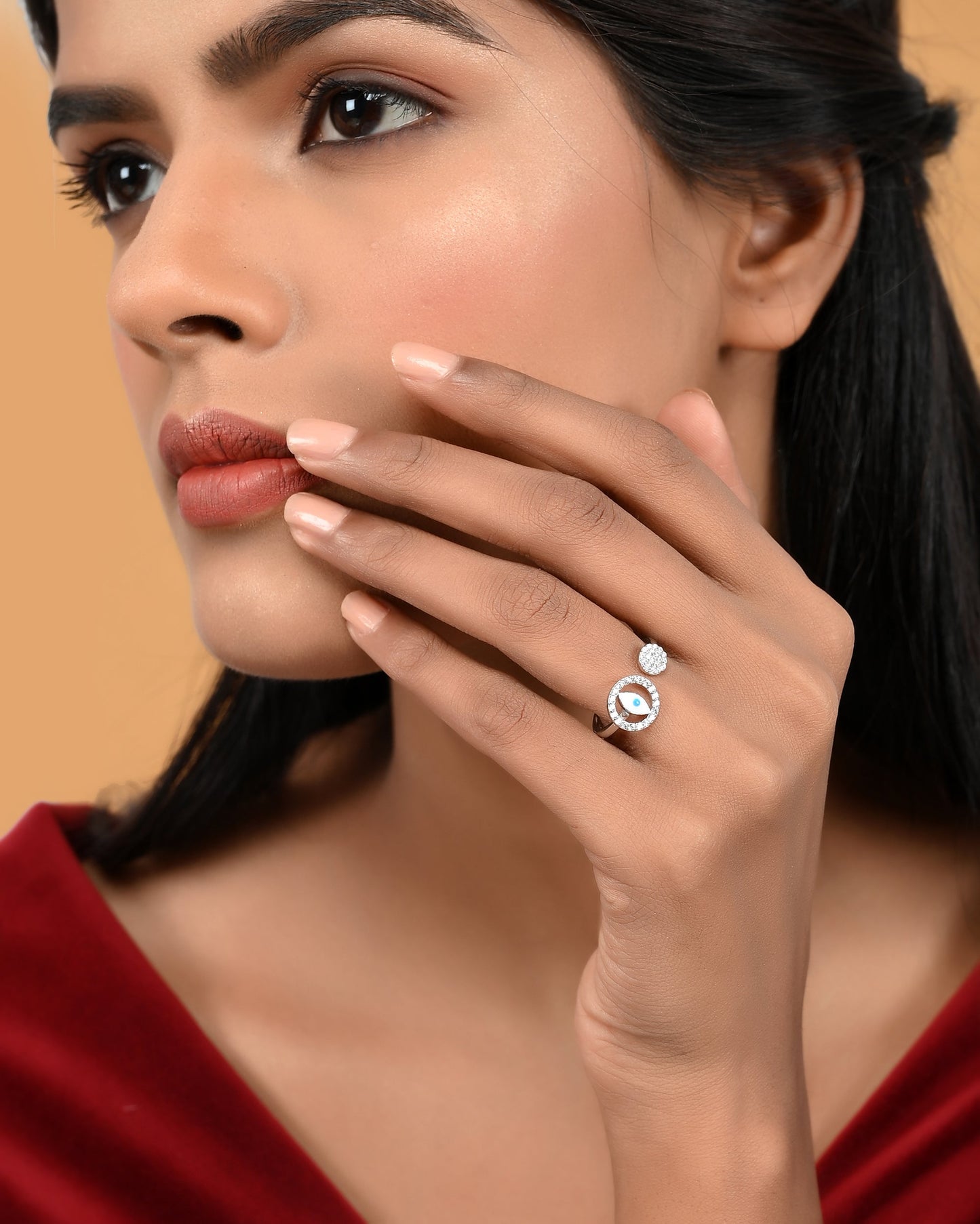 SILVER MINI EVILEYE RING
