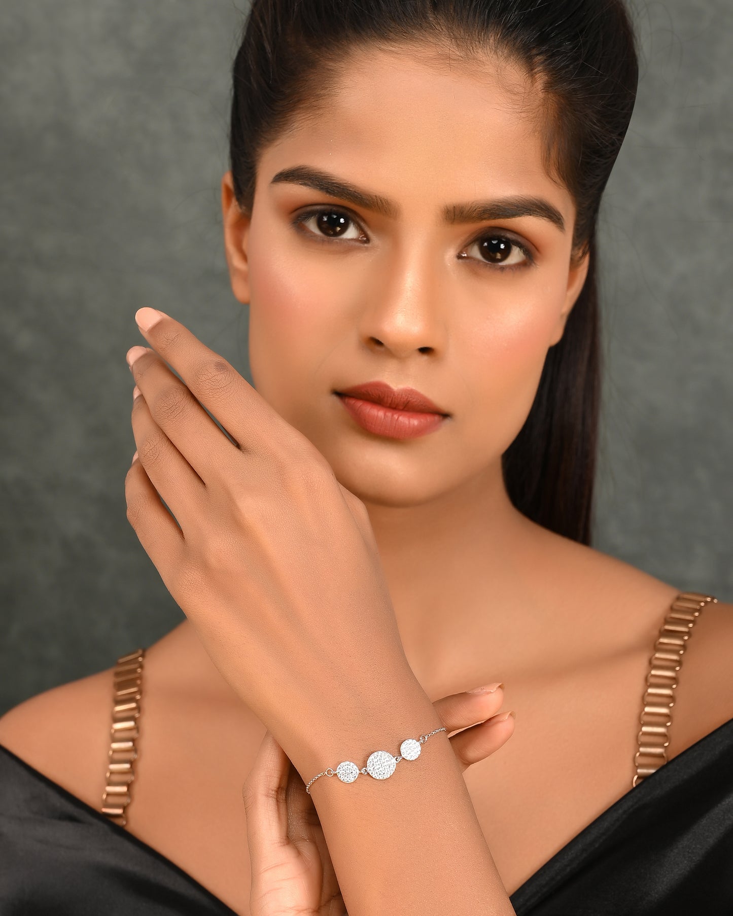 SILVER TRIODIAMOND CR BRACELET