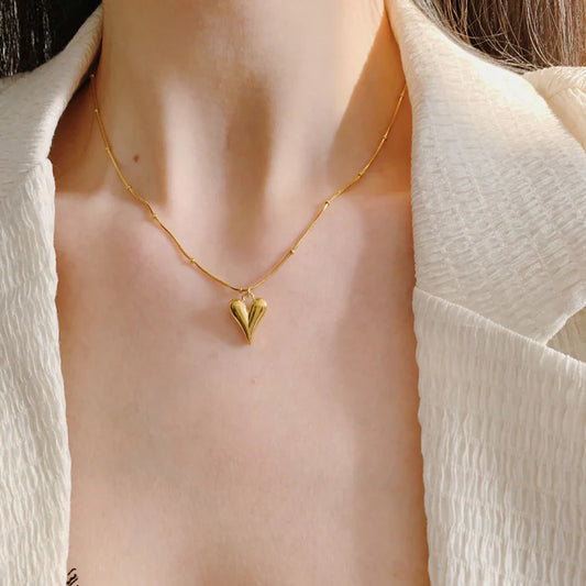 GEM HEART 18K GOLD PLATED NECKLACE