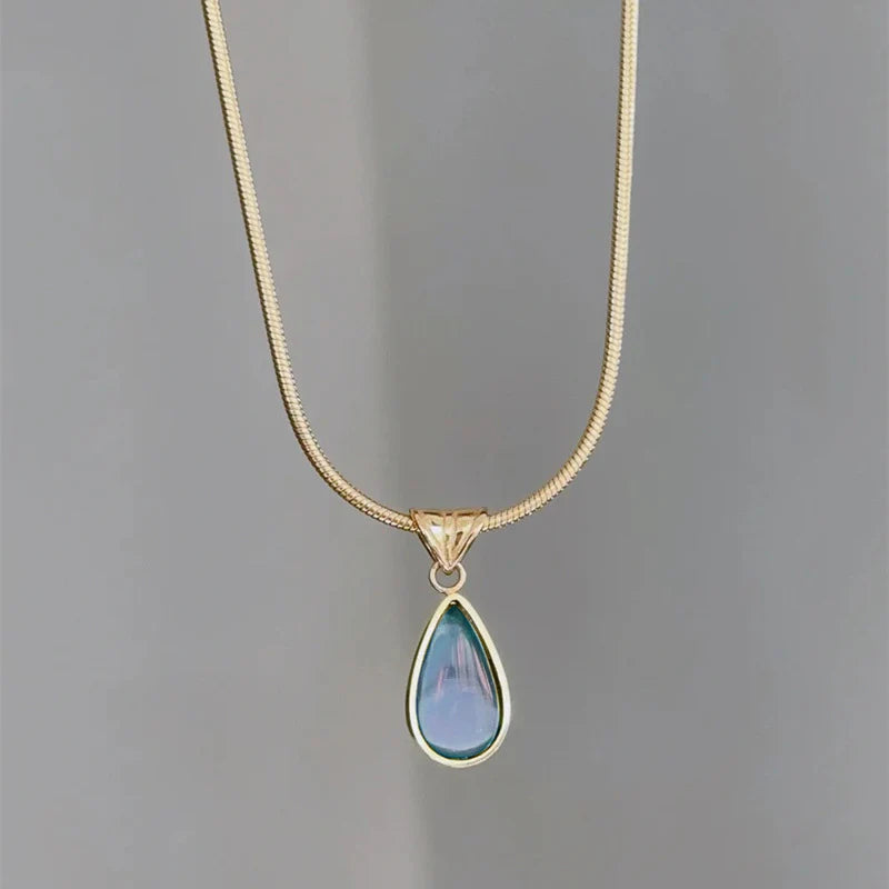 WATER DROPLET 18K GOLD PLATED NECKLACE