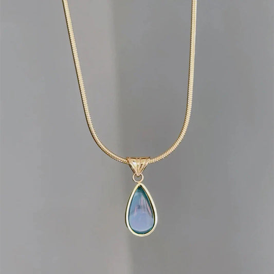 WATER DROPLET 18K GOLD PLATED NECKLACE