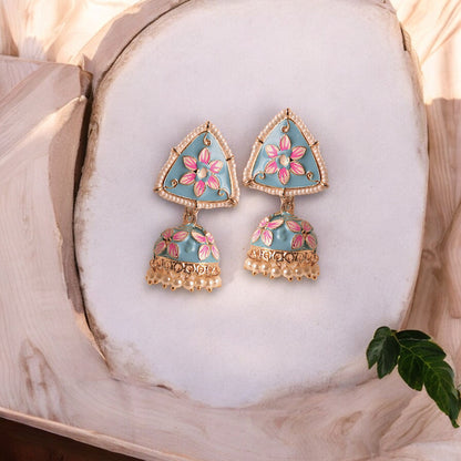 AQUA FLEUR JHUMKI