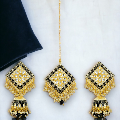 BLACK ALBERTA JHUMKI SET