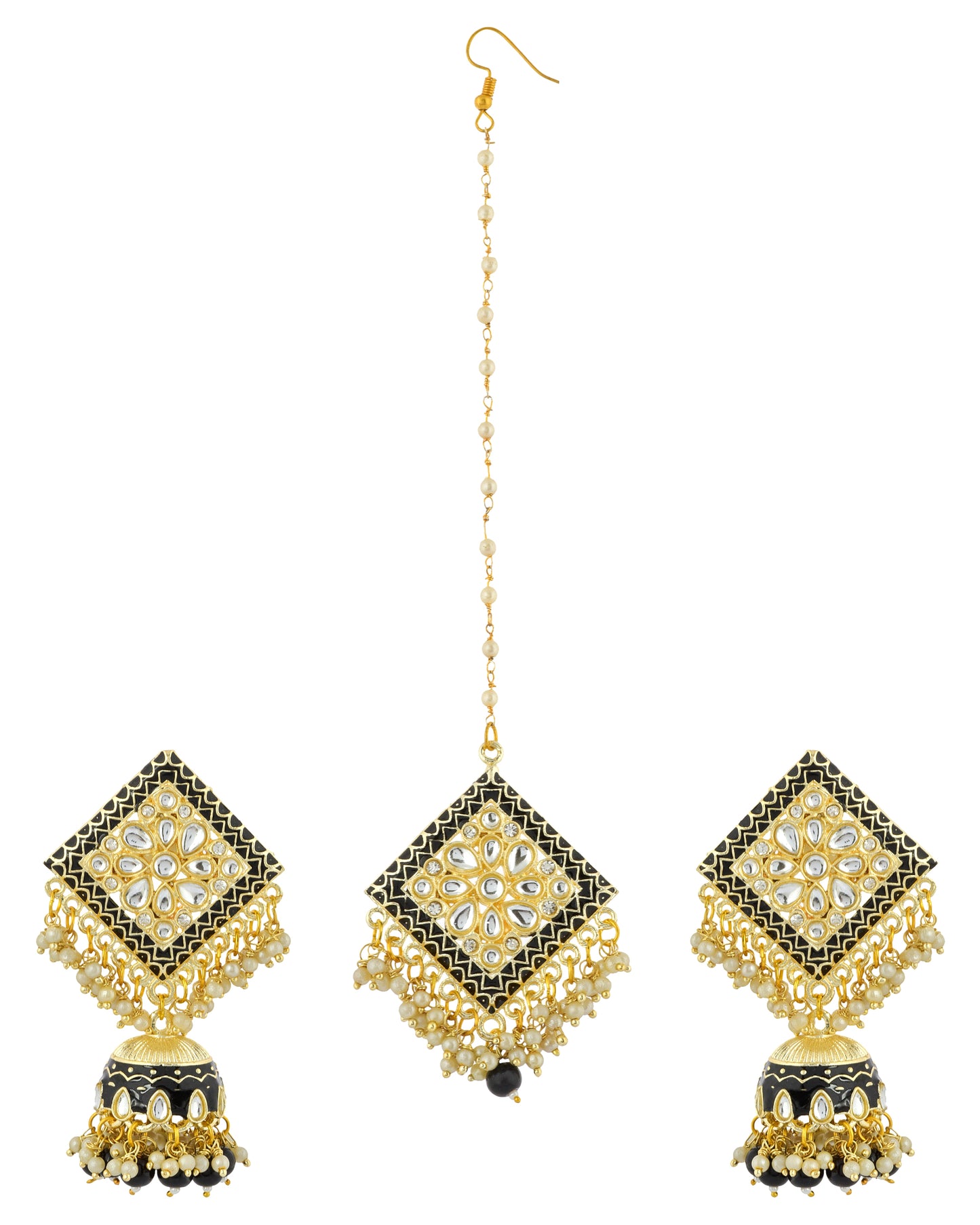BLACK ALBERTA JHUMKI SET