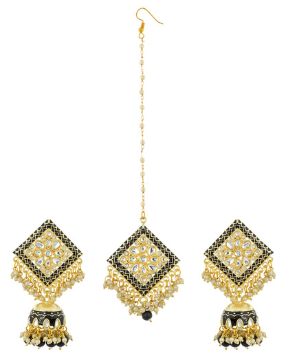BLACK ALBERTA JHUMKI SET