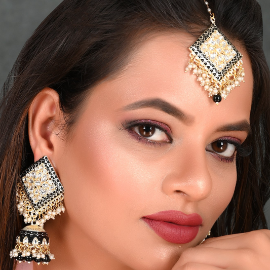 BLACK ALBERTA JHUMKI SET