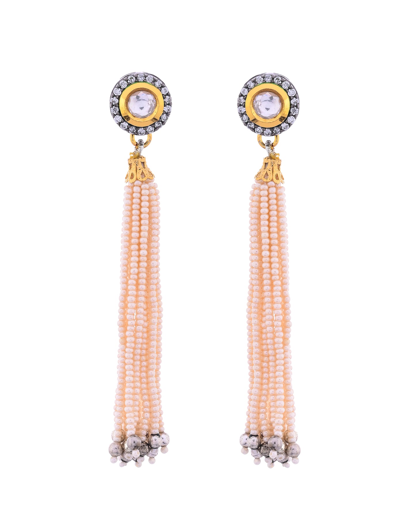 CREAM KUNDAN VASATI NECKLACE SET