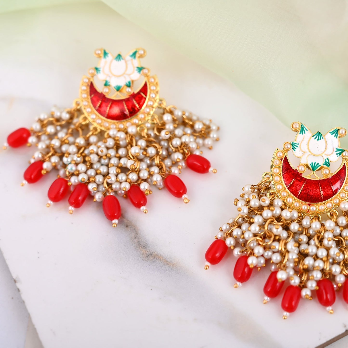 CHERRY POPPY STUDS, DANGLER