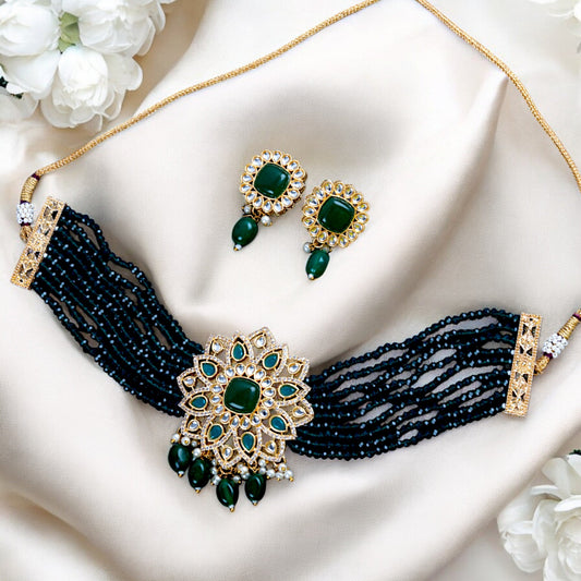 DARK GREEN AMALIA NECKLACE SET