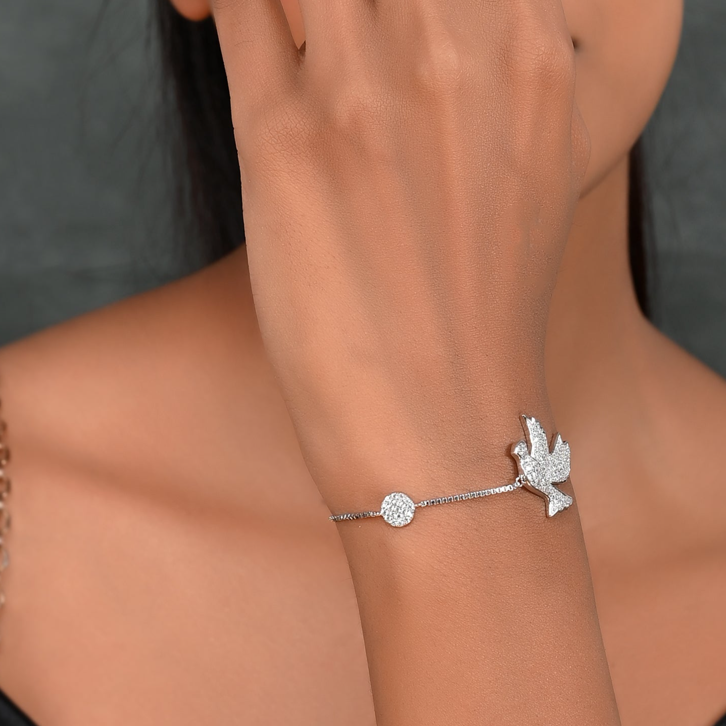SILVER DIAMOND FLYING BRACELET