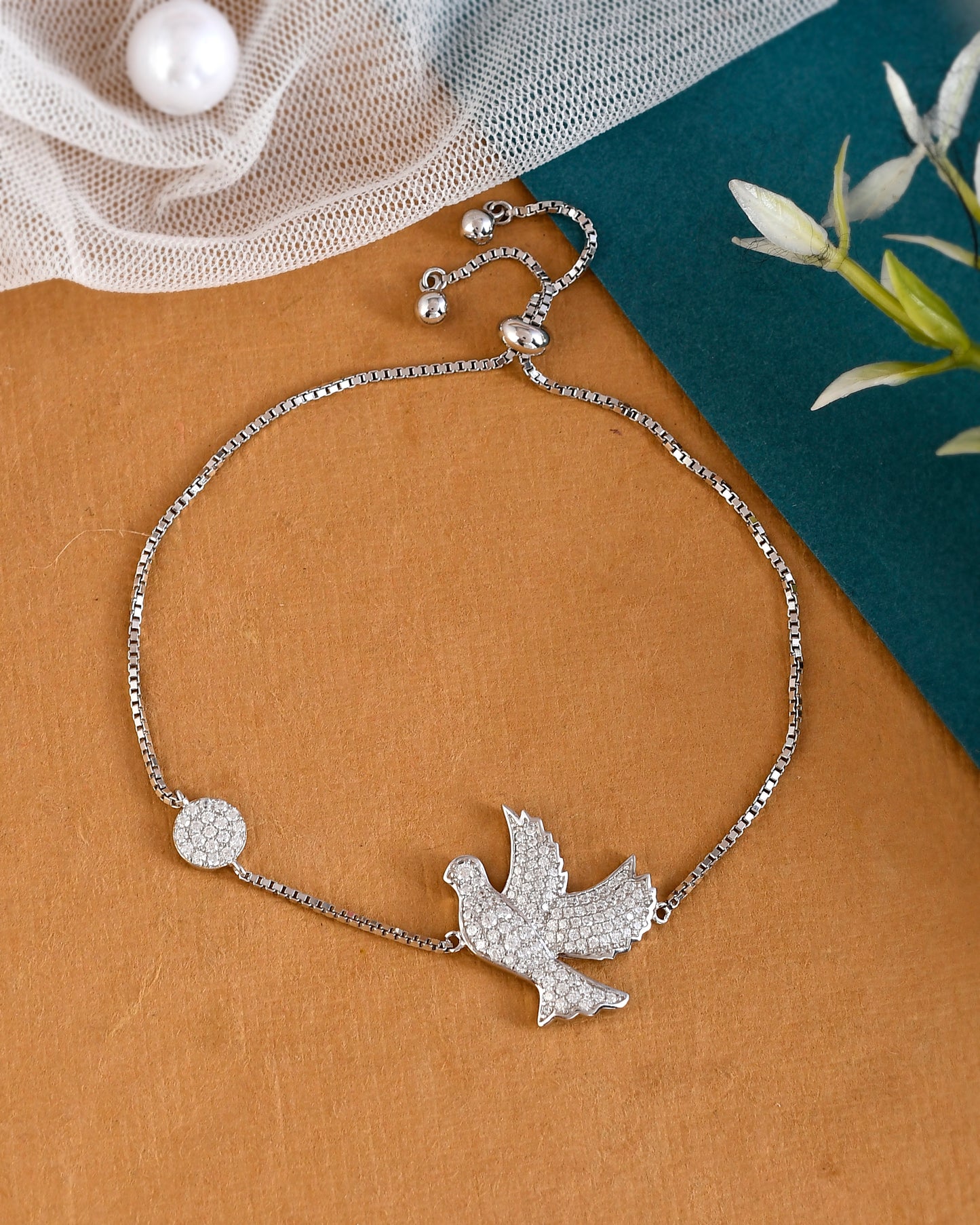 SILVER DIAMOND FLYING BRACELET