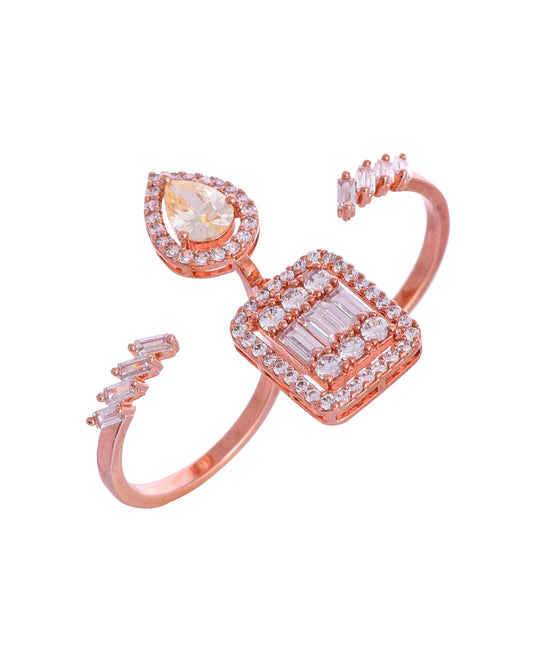 ROSEGOLD VERA TWO FINGER RING