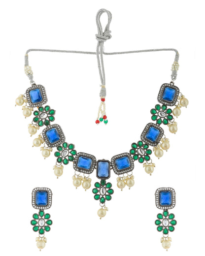 BLUEGREEN CRYSTA NECKLACE SET