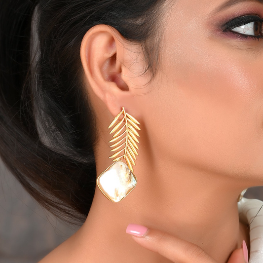 HAZELBAROQUE GOLDEN LEAF EARRING