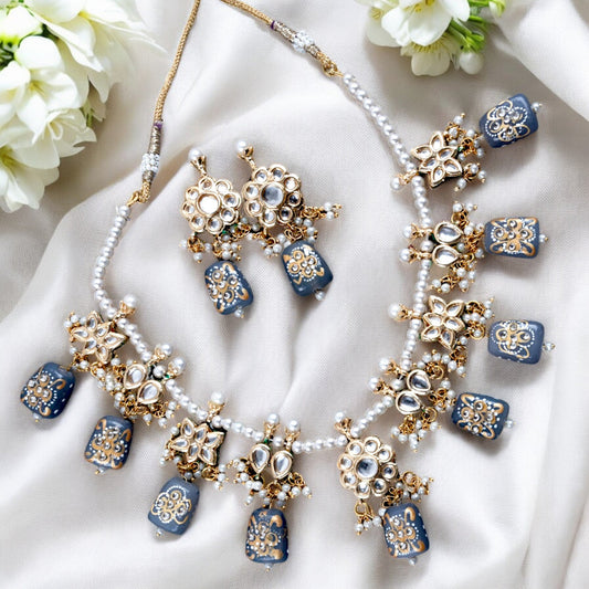 GREY DUALSIDE NECKLACE SET