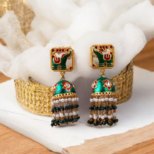 GREEN HEMA JHUMKI