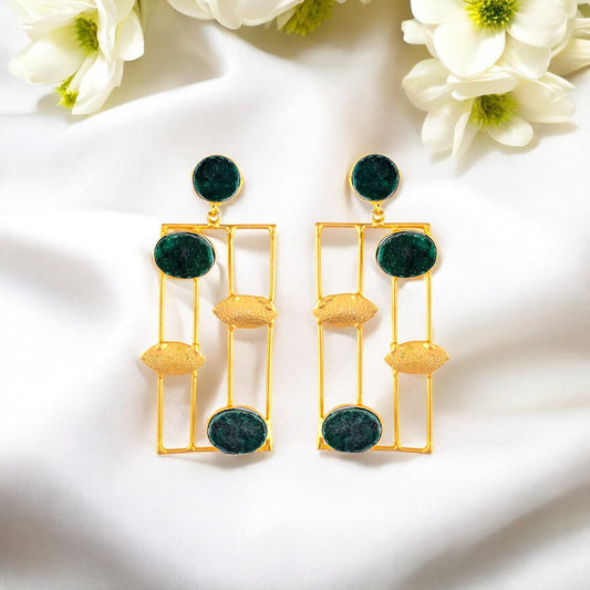 DARK GREEN LEAF HEIDI EARRING