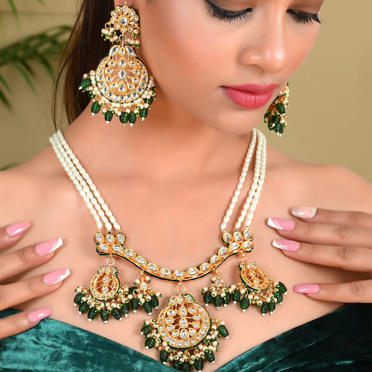 GREEN KUNDAN TERESA SET
