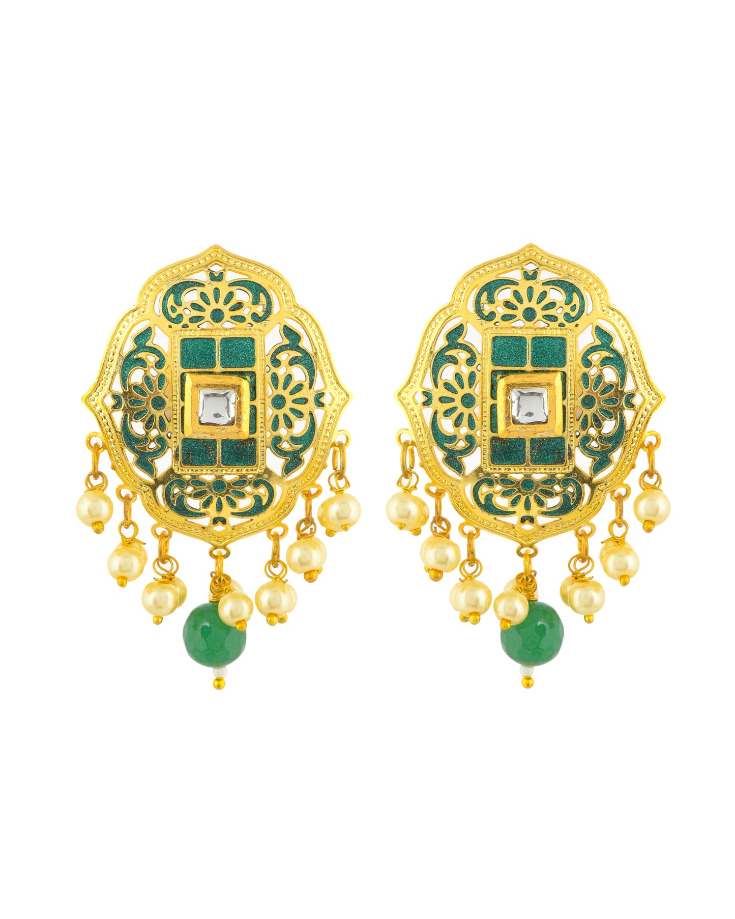 GREEN LORETTA MOTI NECKLACE SET