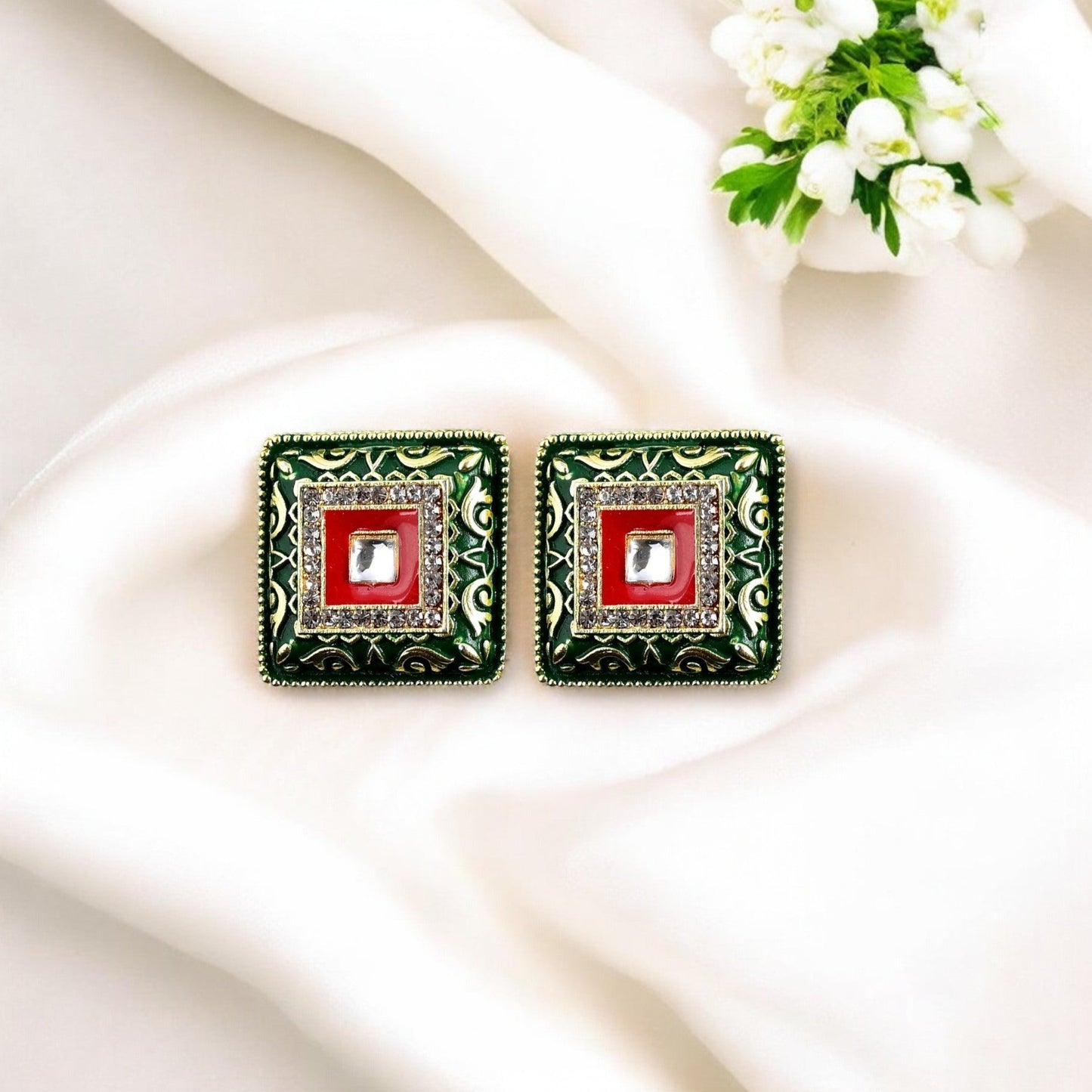 GREEN SHAYU STUDS
