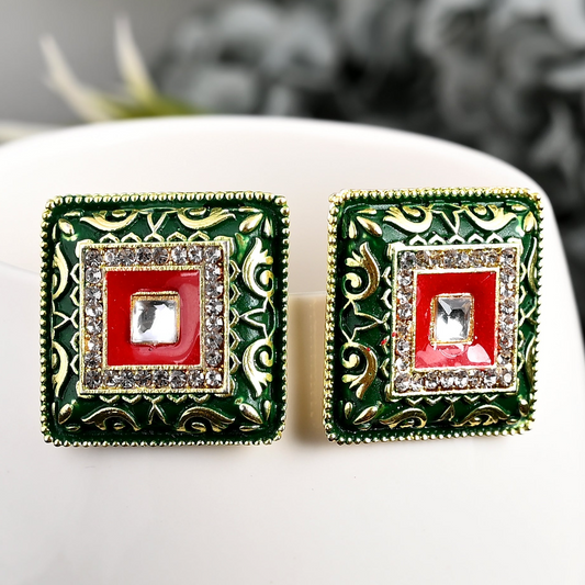 GREEN SHAYU STUDS