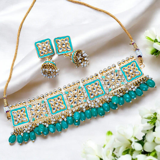 GREEN ARUNIMA CHOKER SET