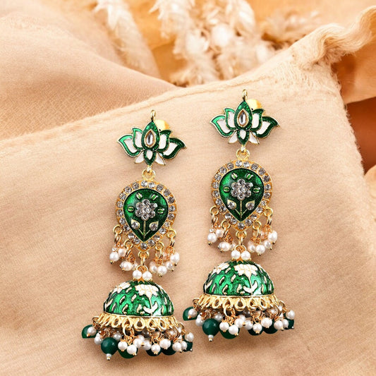 GREEN PULASTI JHUMKI