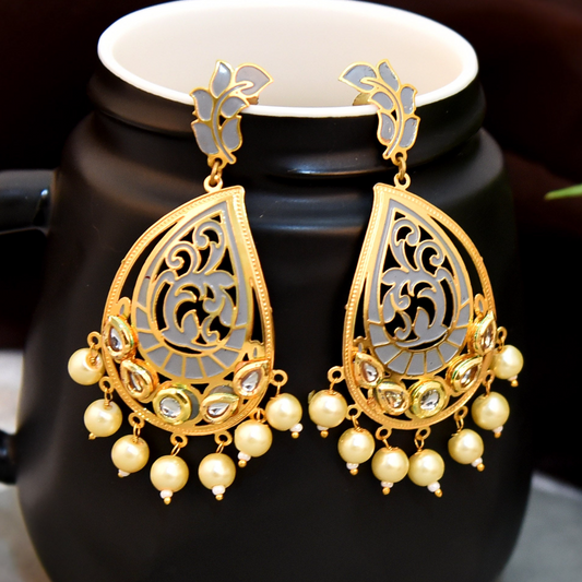 GREY MADONNA EARRING