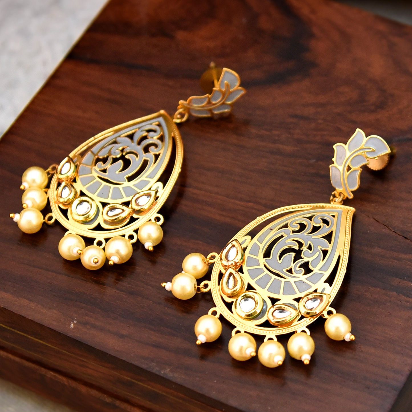 GREY MADONNA EARRING