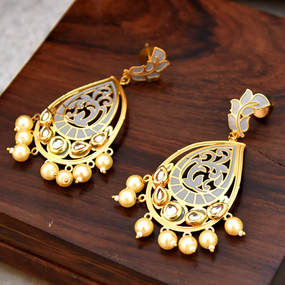 GREY MADONNA EARRING