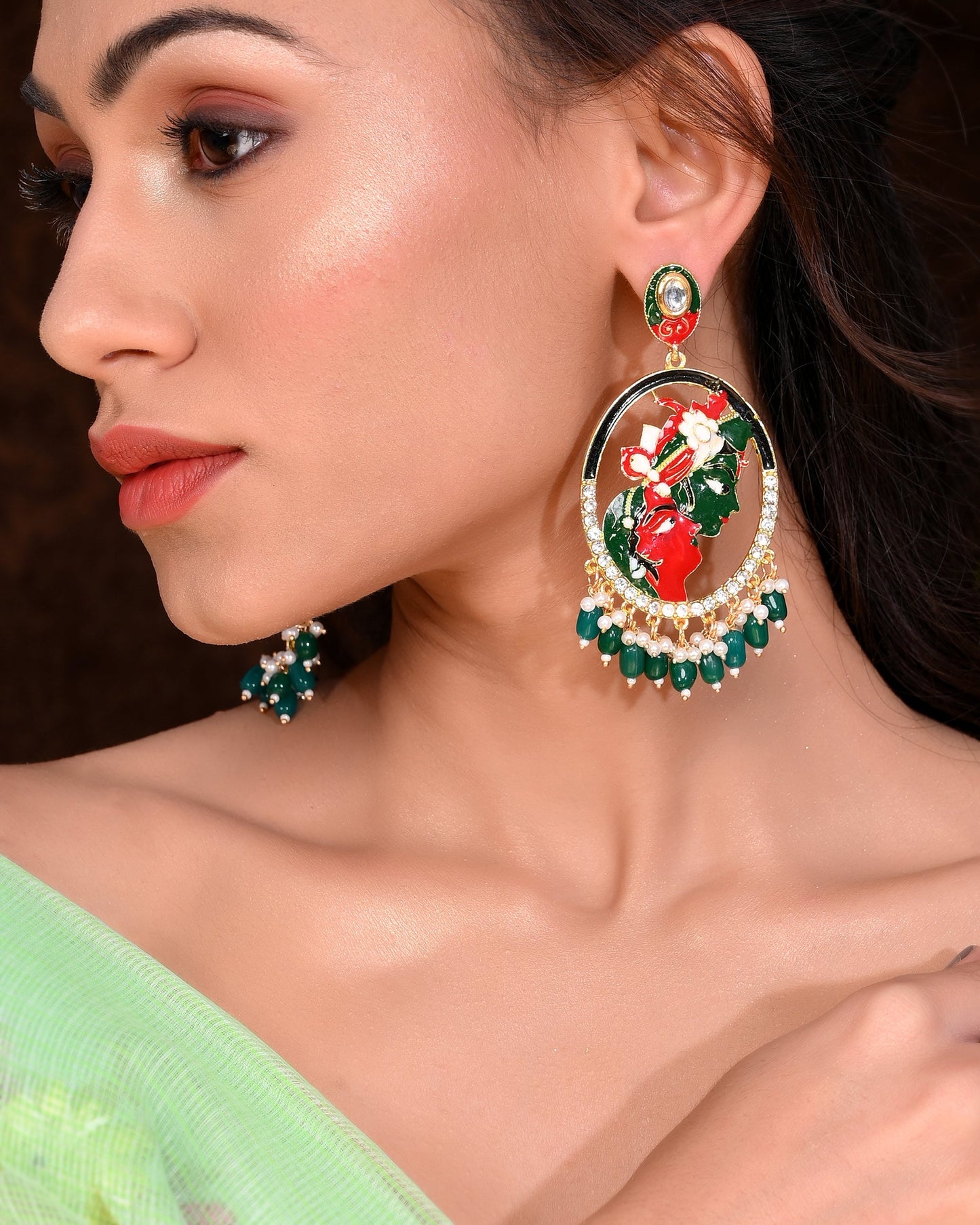 GREEN PARIDHI DANGLER