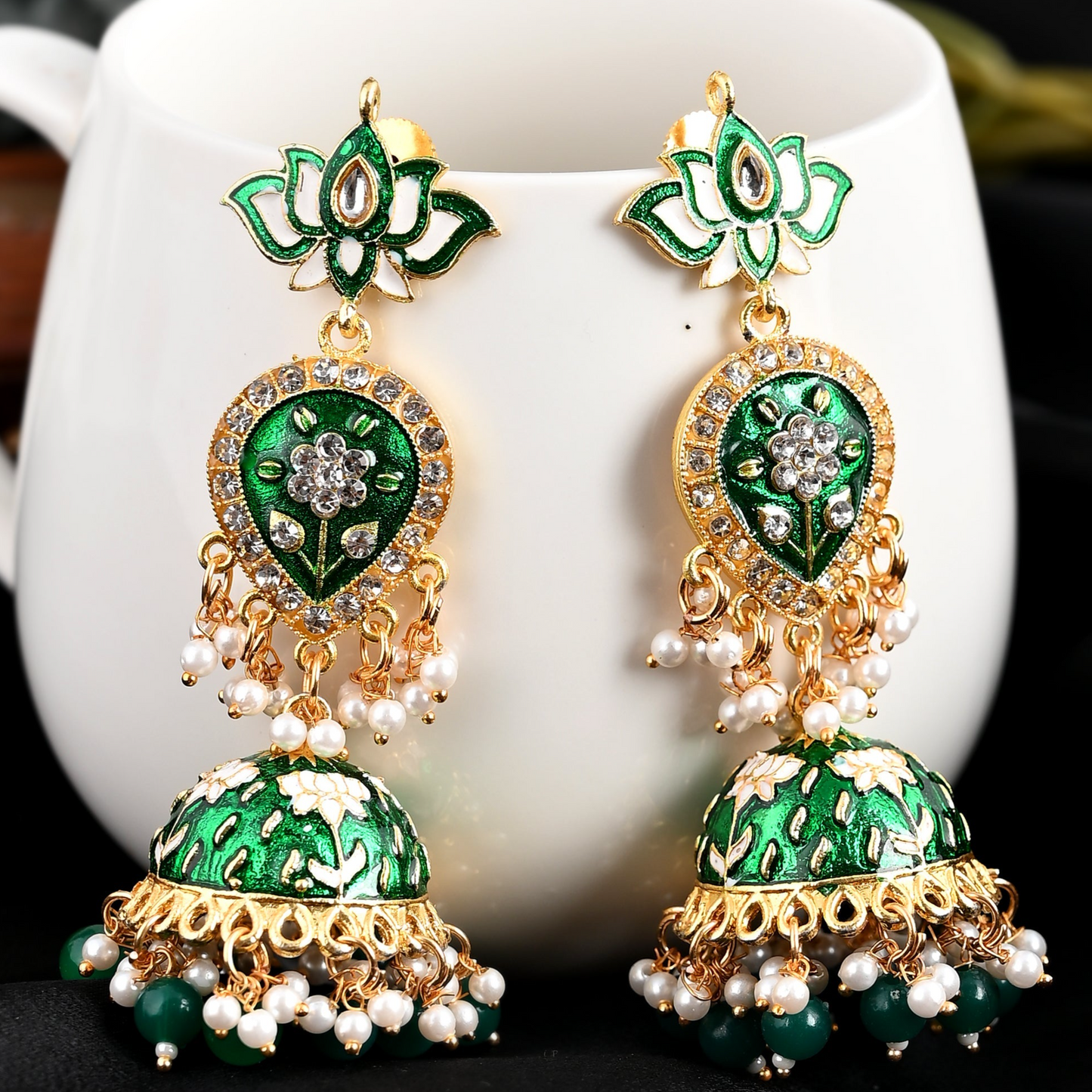 GREEN PULASTI JHUMKI