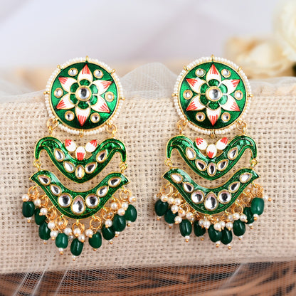 GREEN POOJA DANGLER