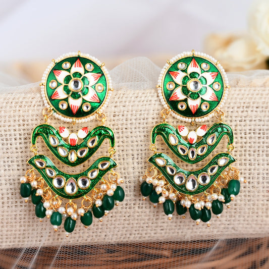 GREEN POOJA DANGLER