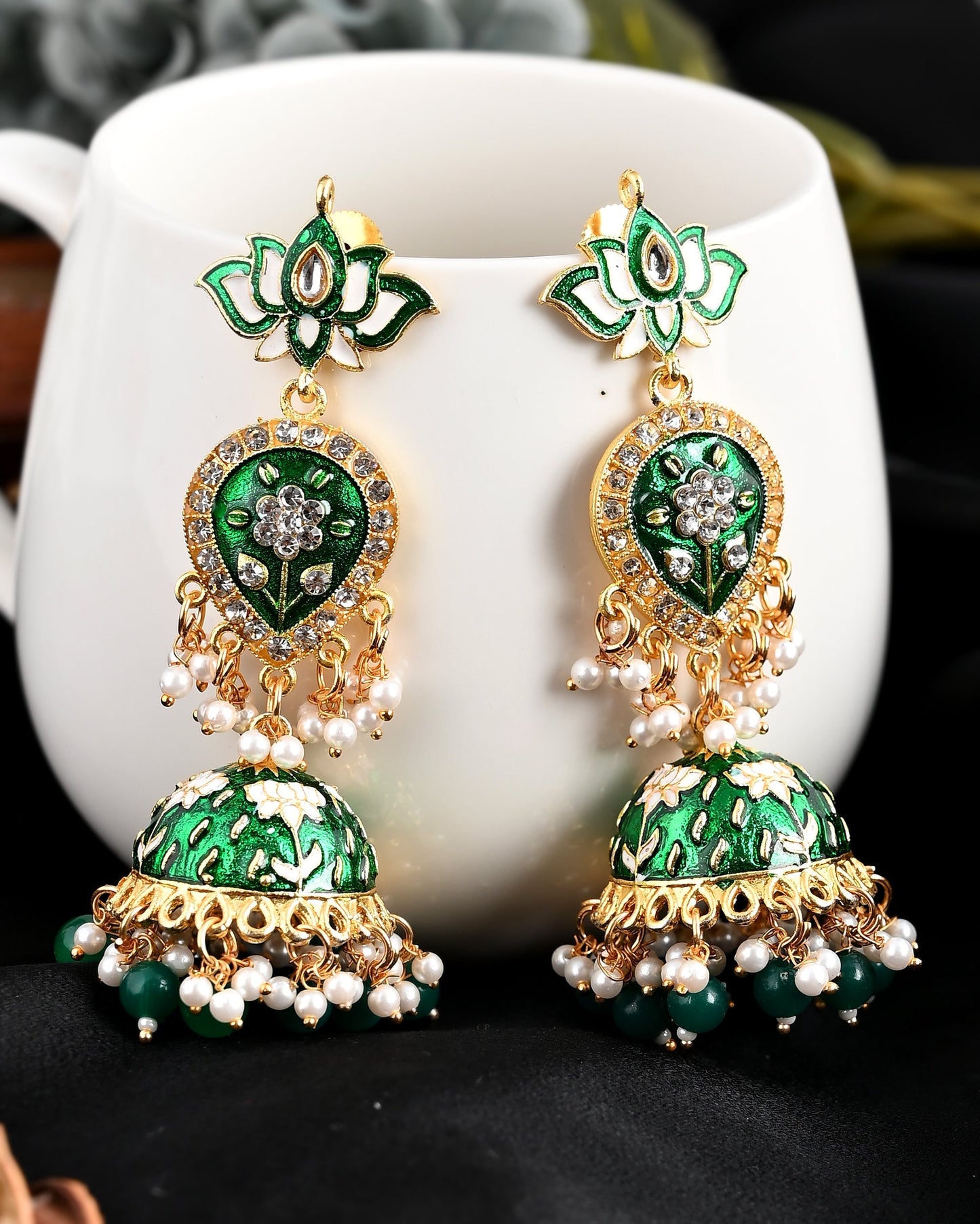 GREEN PULASTI JHUMKI